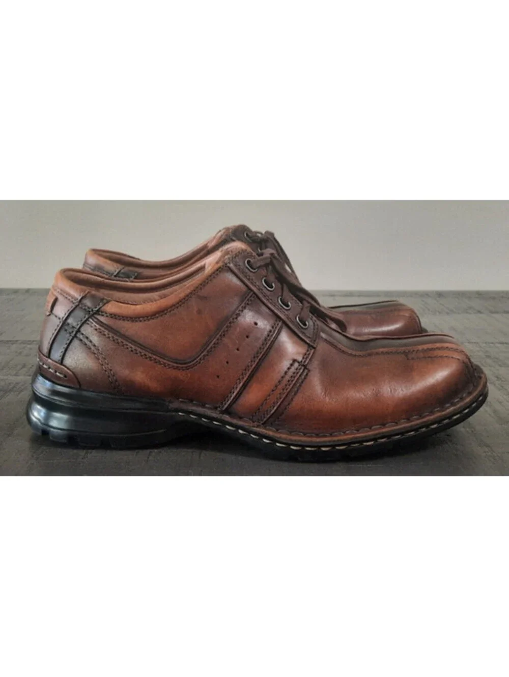 Clarks Touareg Vibe Men's Brown Leather Bicycle Toe Oxford Shoes Size 10 M 70852